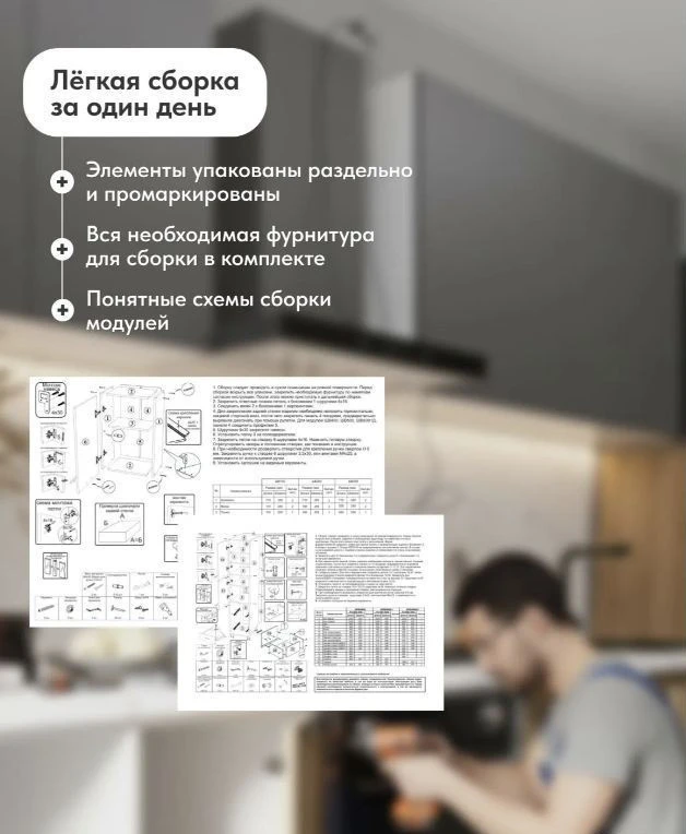 Кухни на заказ от производителя. Бьянка 1,2х2,2м
